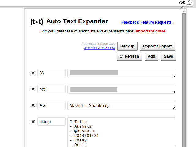 معرفی چند افزونه کاربردی برای گوگل کروم (بخش دوم)افزونه Auto text expander